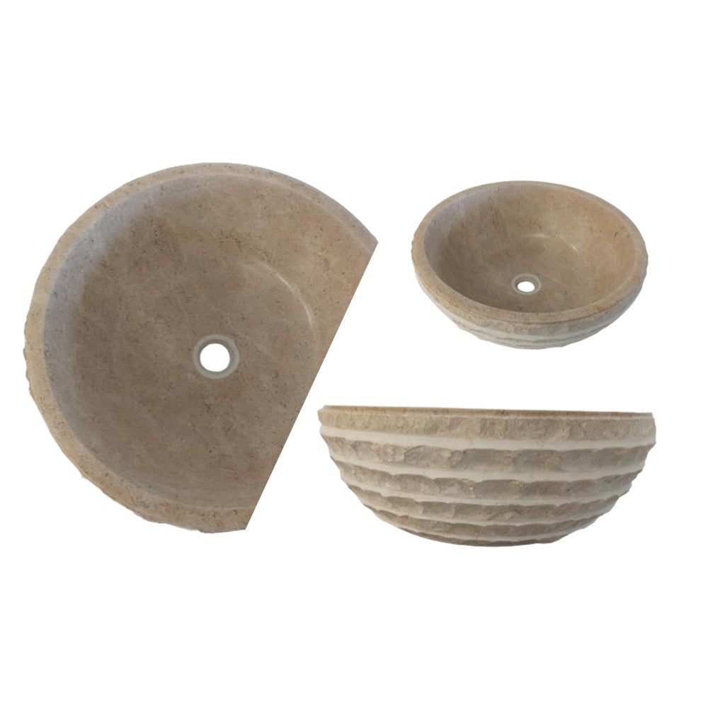 Vasque ronde en pierre de Sinai à poser - 5