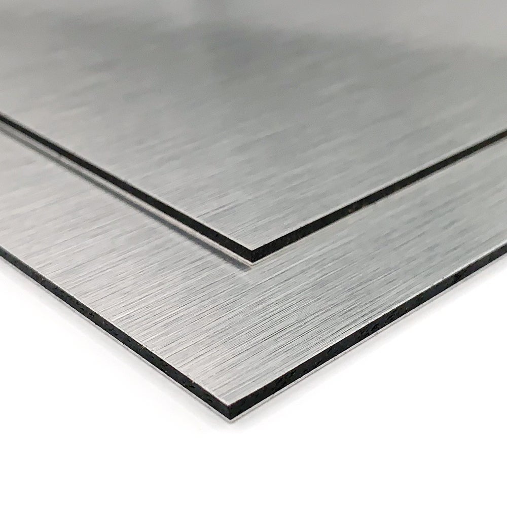 Panneau plaque composite aluminium brossé gris, 100 x 600 mm (10 x 60 cm), Ep.2 mm - 5