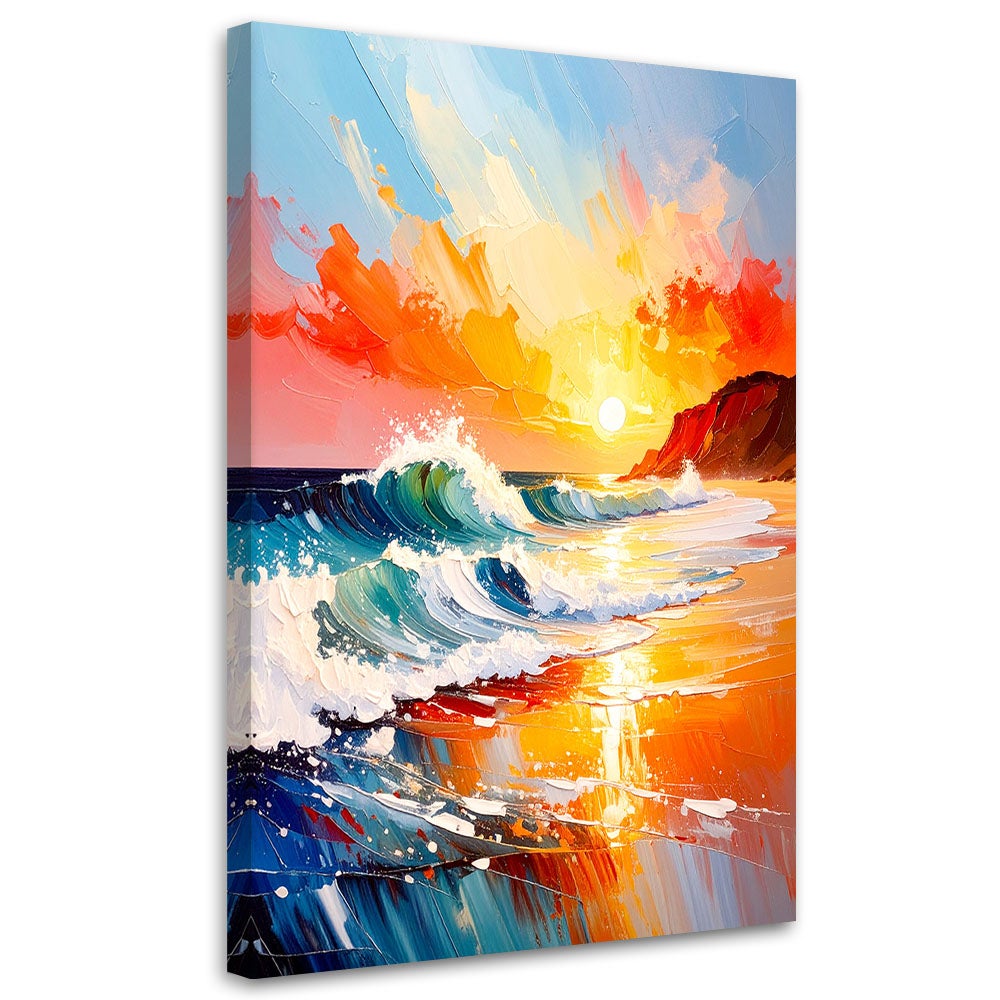 Obraz do salonu biura morze plaża zachód słońca 40x60