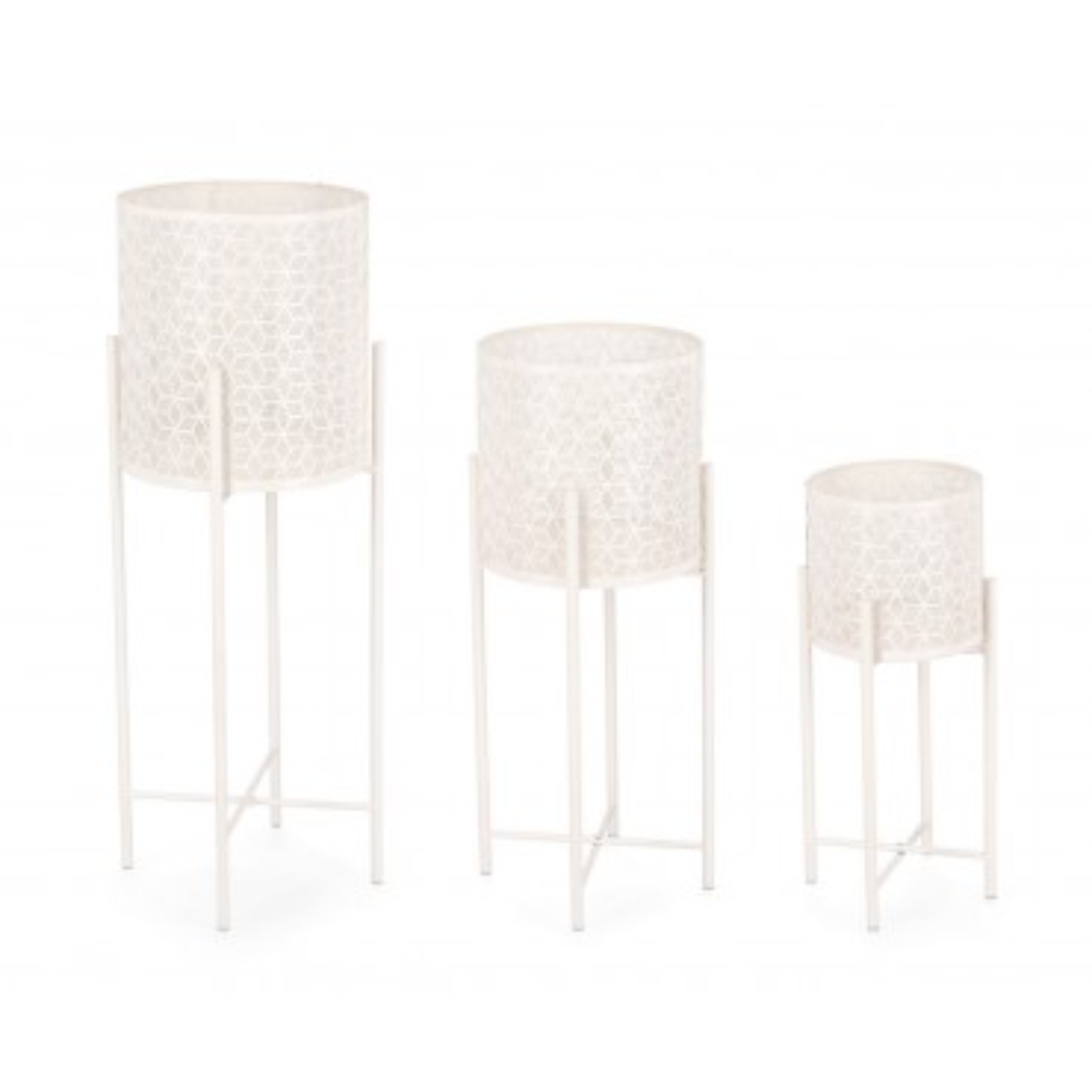 Portavaso Liberty 20 Bianco – Vaso In Plastica Effetto Rattan Per Interni/Esterni, 20x20x19 Cm