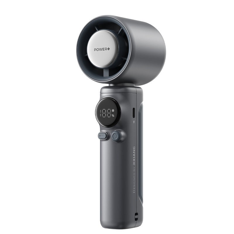 Przenośny wentylator ręczny, mini wentylator turbinowy, z baterią 4000 mAh, chłodzący, z regulowaną prędkością (1-100) (szary)