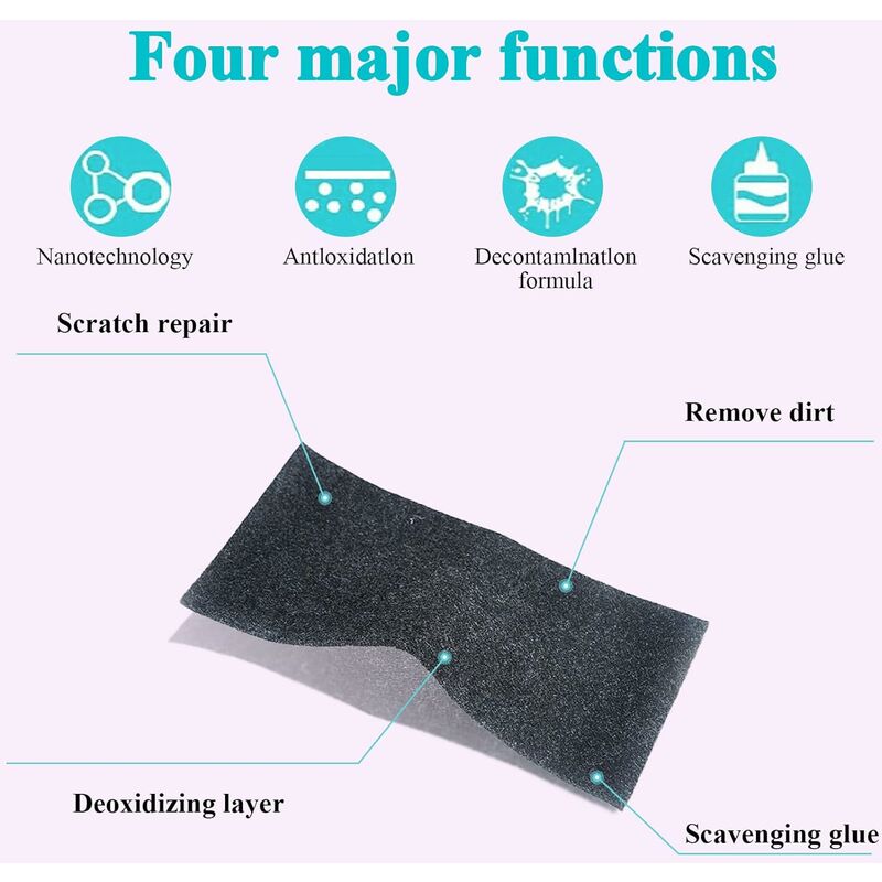 Nano Sparkle Cloth，Nanosparkle Anti Rayure，Rayure Voiture Réparer Tissu, Efface Rayures Chiffon Voiture,Polish Entretien Polissage，6pcs，20*10cm - 3