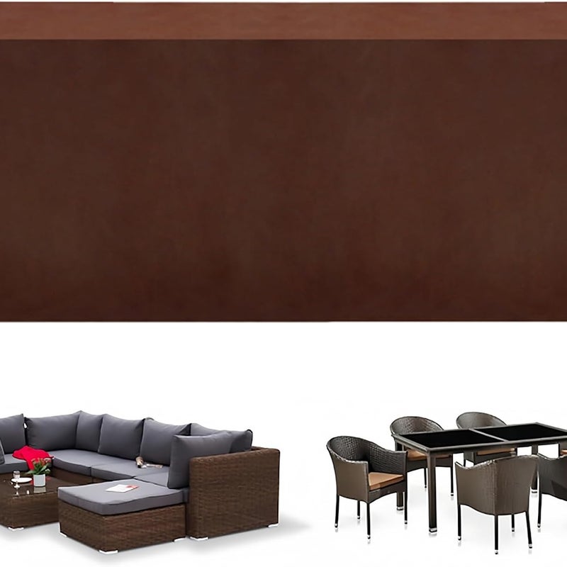 Pokrowiec ochronny wodoodporny na meble ogrodowe, 126 x 126 x 74 cm, idealny na sofy, krzesła i stoły, brązowy