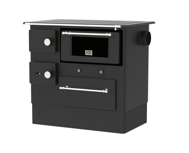 KUCHNIA NA DREWNO ALFA PLAM REGULAR 46 ANTRACYT PRAWA 8 kW 1szt.