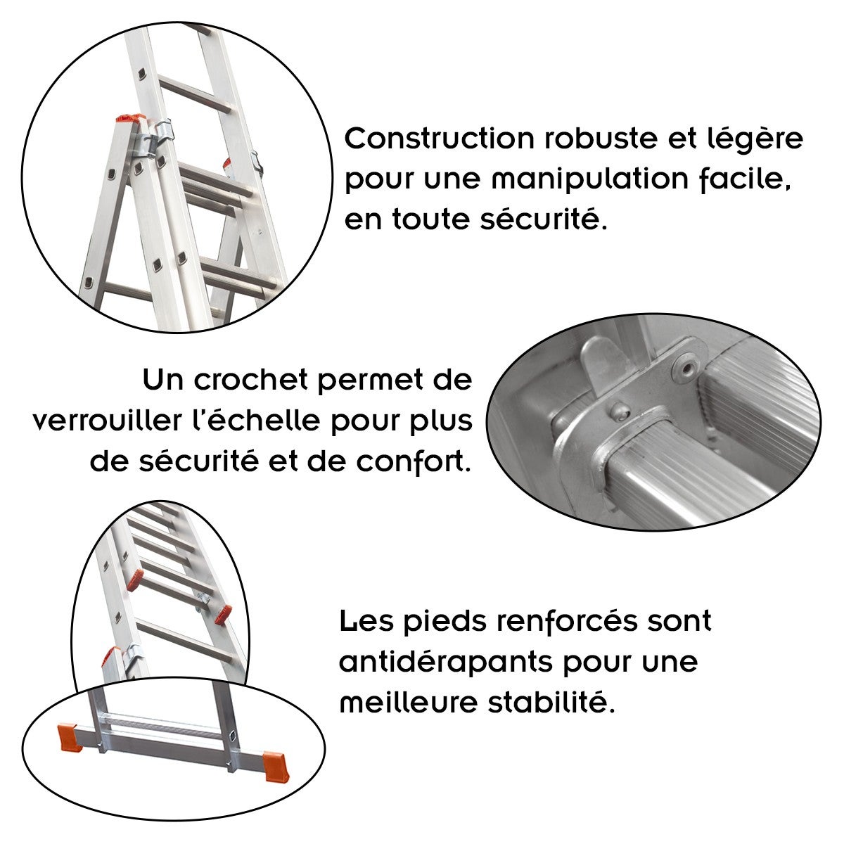 XTRA Echelle transformable en aluminium 3 plans 7 marches - 2