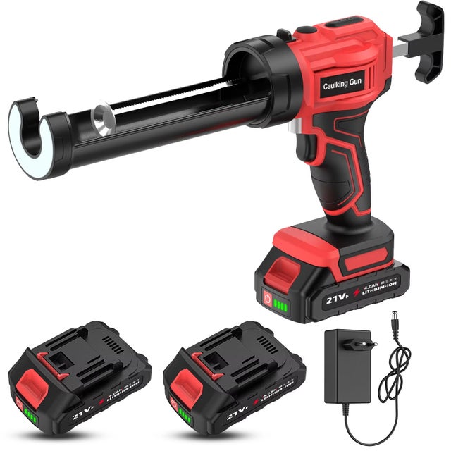AULEDIO Pistola de Silicone Elétrica Sem Fios 4 Velocidades, Com 2 Baterias 21V Recarregáveis, Pistola Cola Vidro para Casa e Reparos