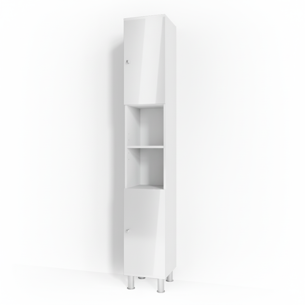 Vicco Szafka łazienkowa Fynn, Biały wysoki połysk, 30 x 190 cm