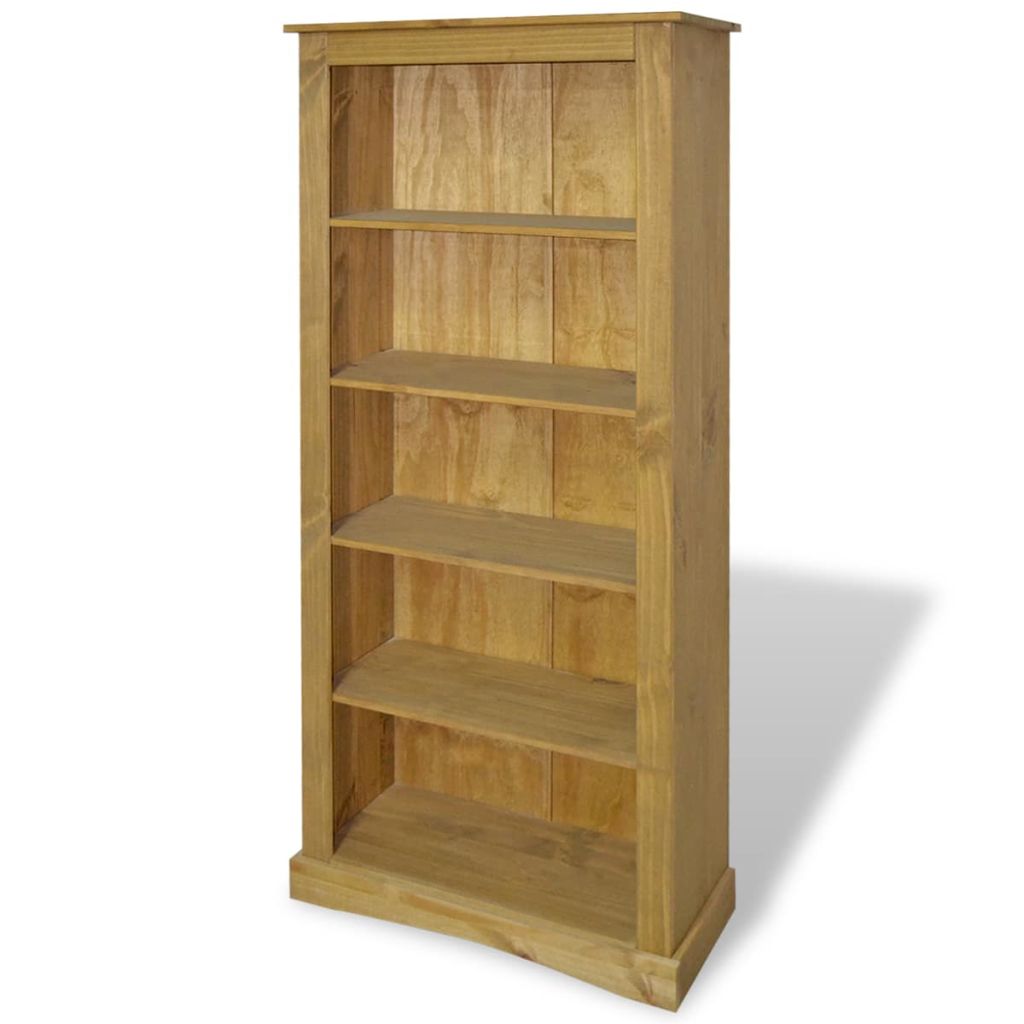 Librería Cama Sin Colchón Encerado Marrón 180x200 Cm Pino Macizo