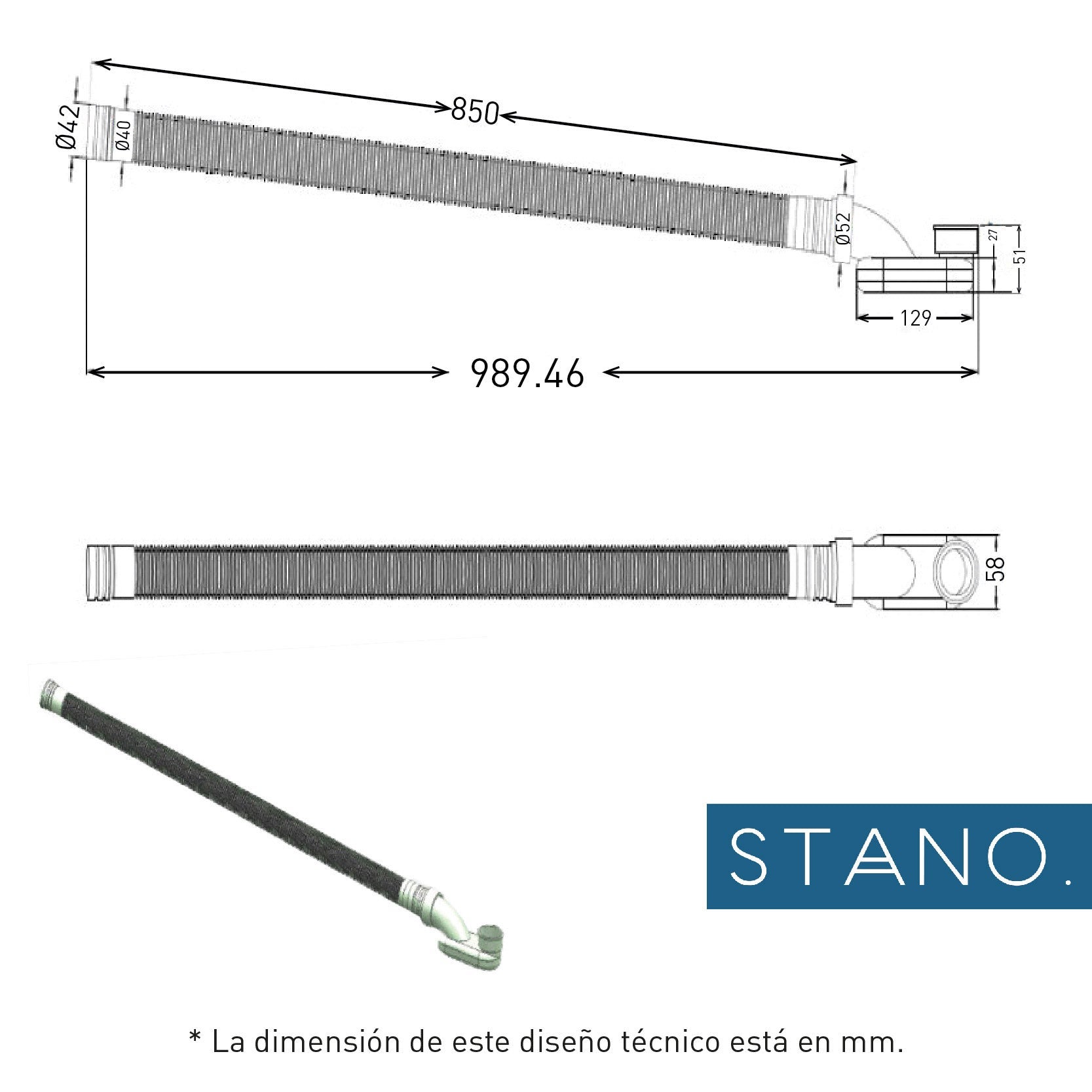 Bañera exenta DENVER 150 cm - 8