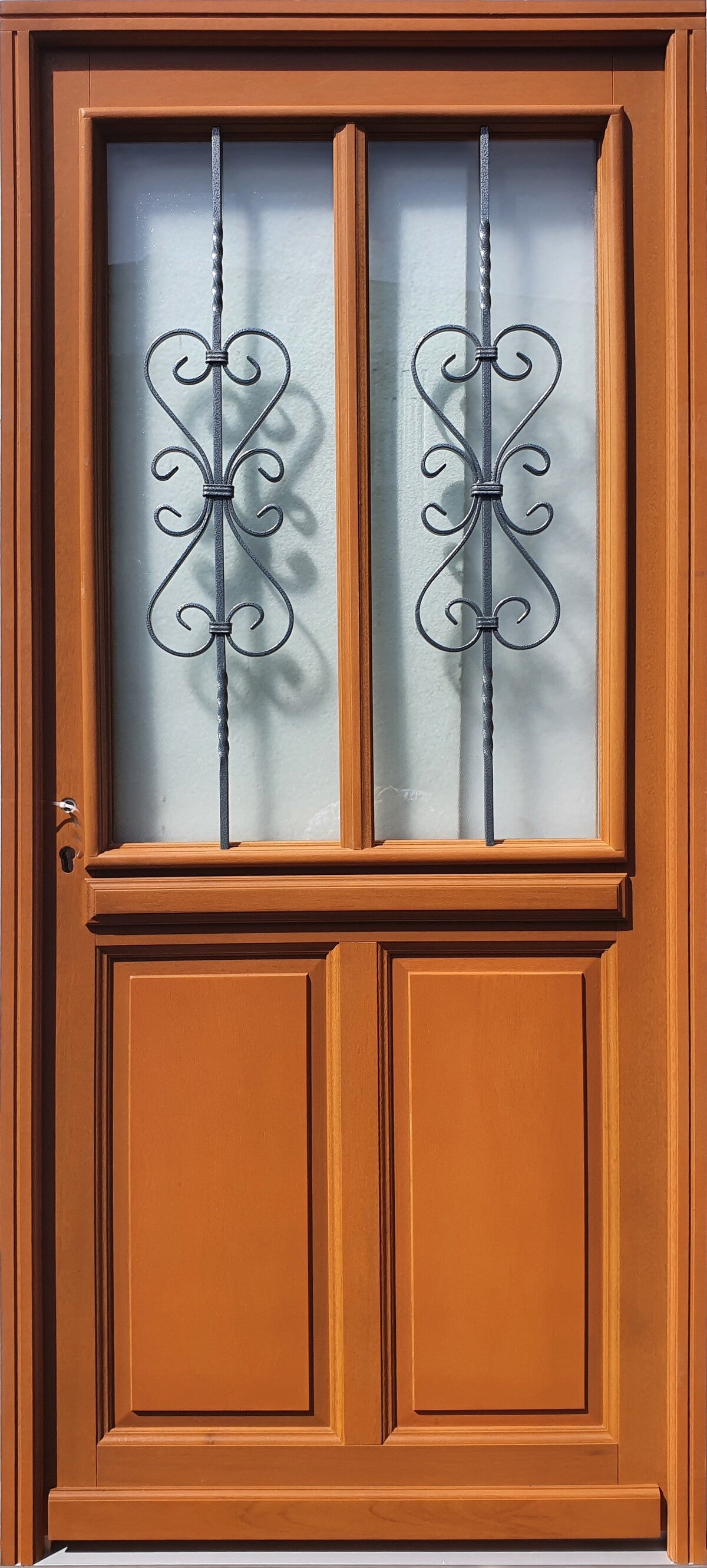 Porte D'entrée Bois Vitrée Syrah H215 X L90 Cm Côte Tableau, P.droit Gd Menuiseries - 2