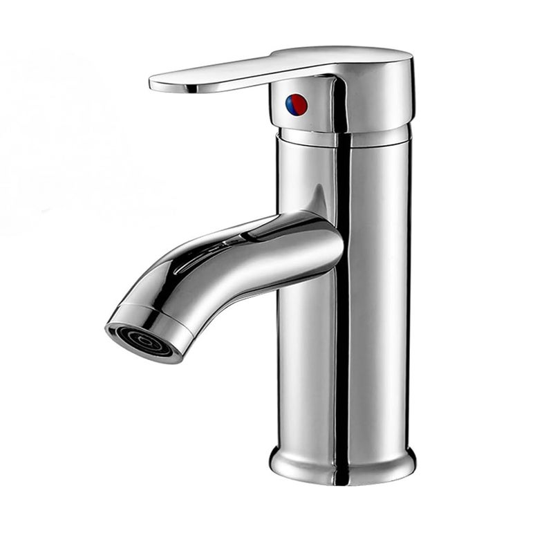 Bateria zlewozmywakowa, ciepła i zimna woda, jednouchwytowa, do umywalek i łazienek, srebrna