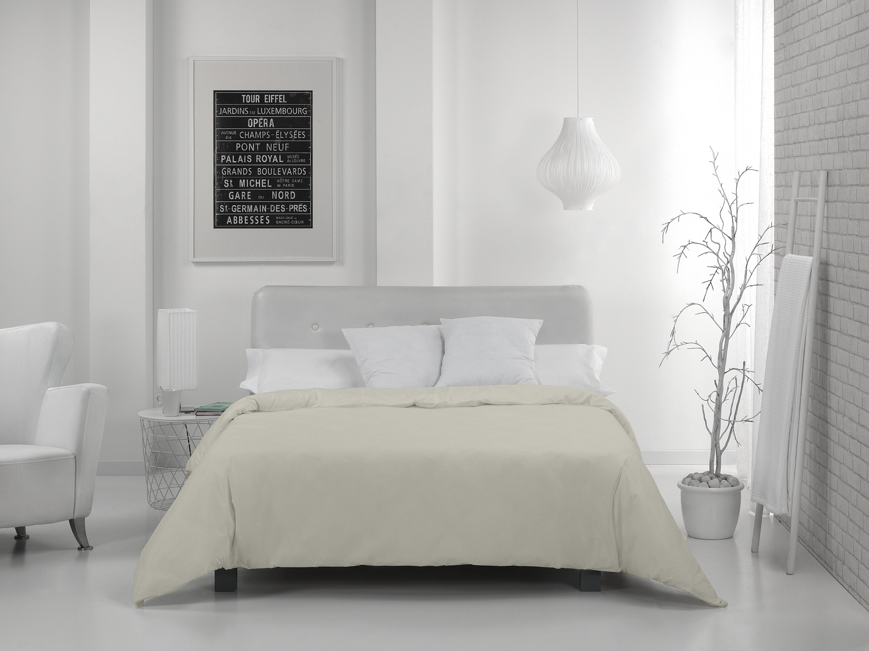 HOUSSE DE COUETTE couleur crème lit 180/200 (1 pièce) - 2