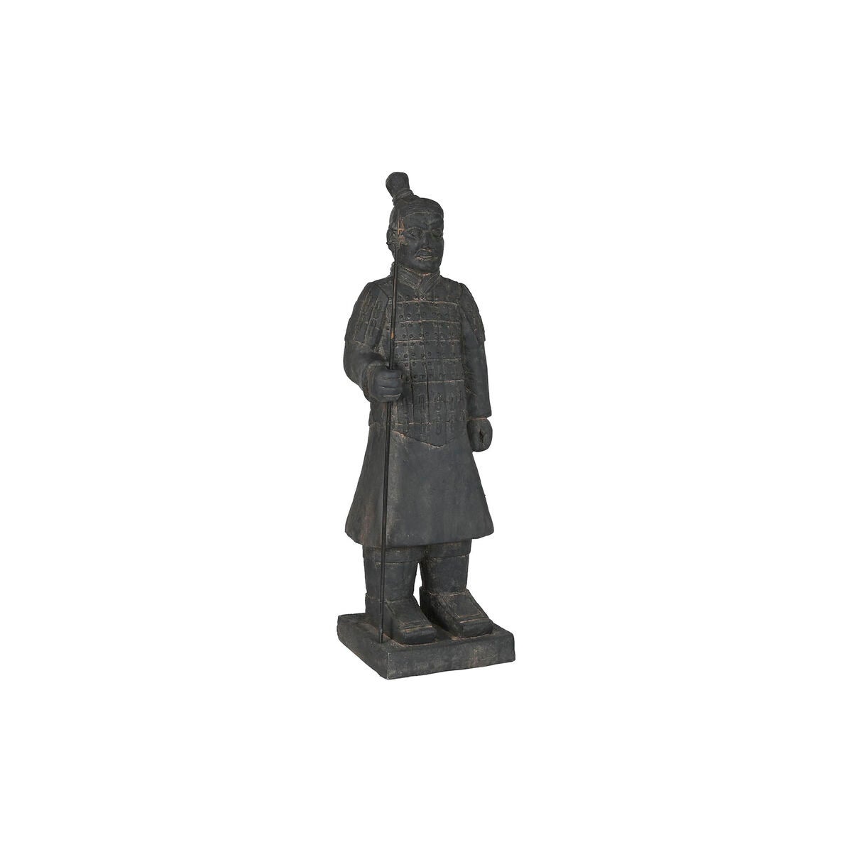 Figura decorativa home esprit gris oriental guerrero 37 x 36 x 120 cm