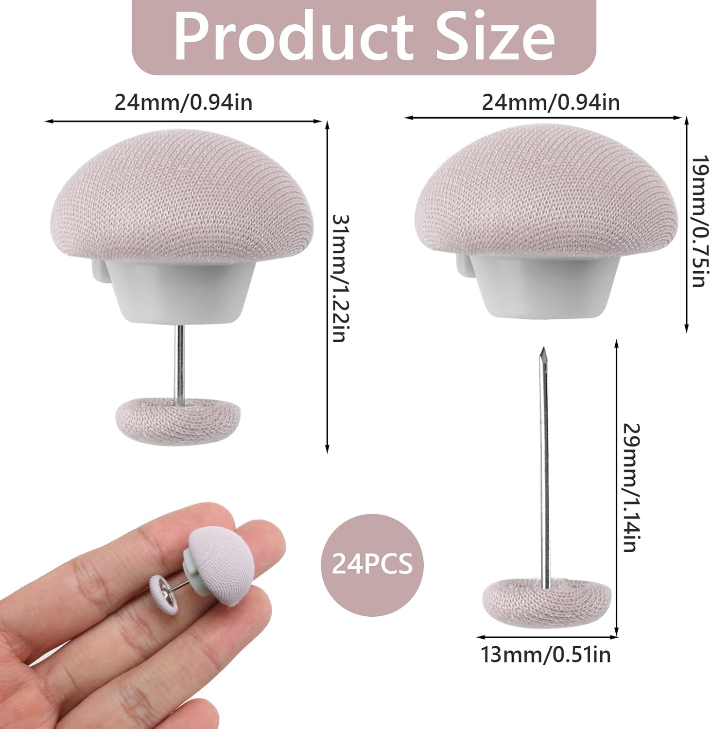 32 Clip A Forma Di Fungo Per Piumone – Antiscivolo Per Coperte, Lenzuola E Tende – Bianco, Rosa, Grigio, Blu - 4
