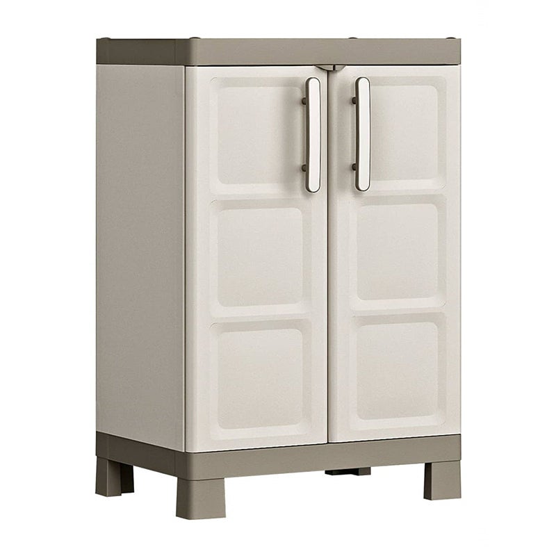 Armoire De Jardin En Résine Bacas - 89x54x182 Cm, étagères Réglables, Portes Verrouillables, Couleur Beige - 10