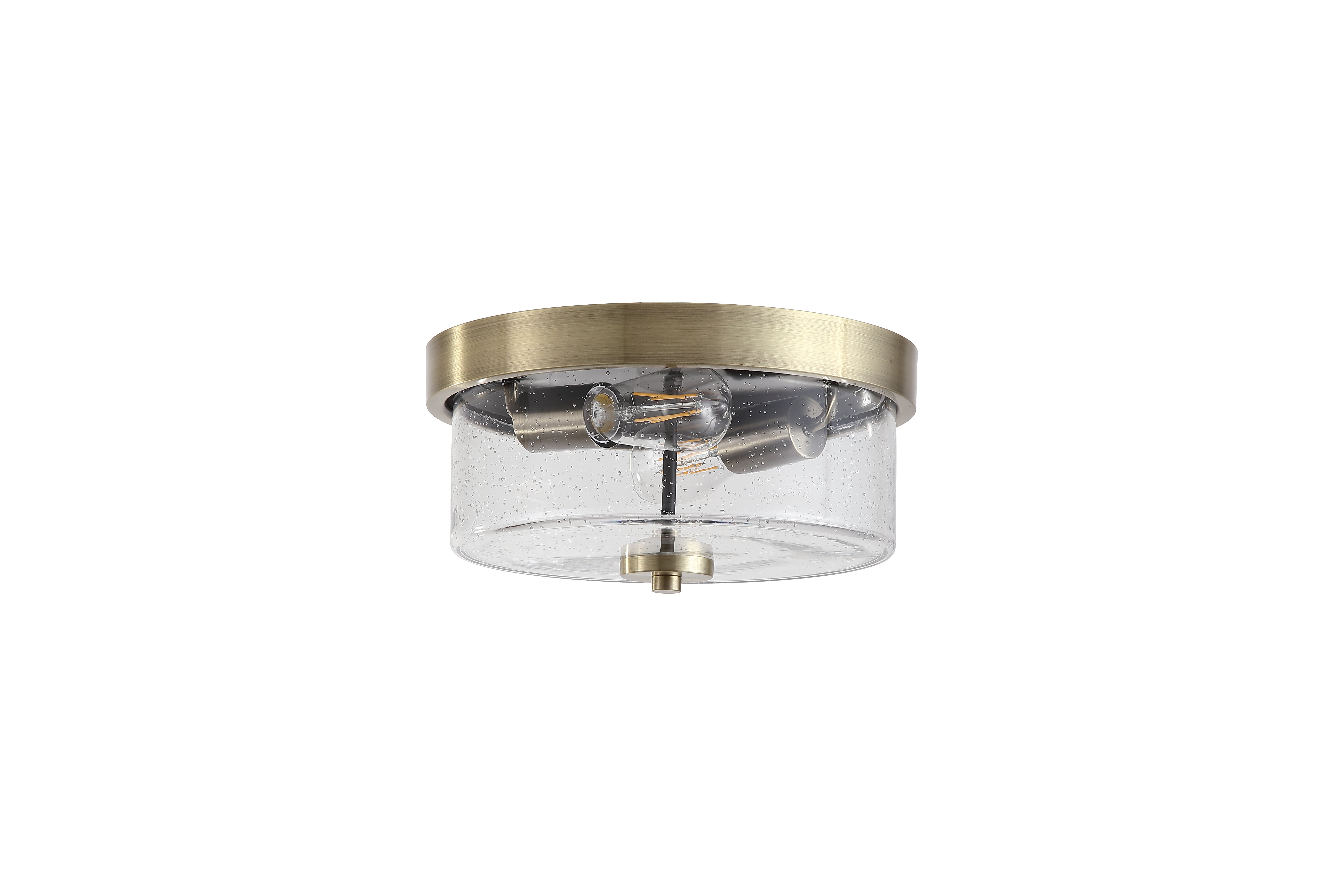 PRESTON Plaf 2L IP44 sdb CLII Laiton verre D33cm | Leroy Merlin
