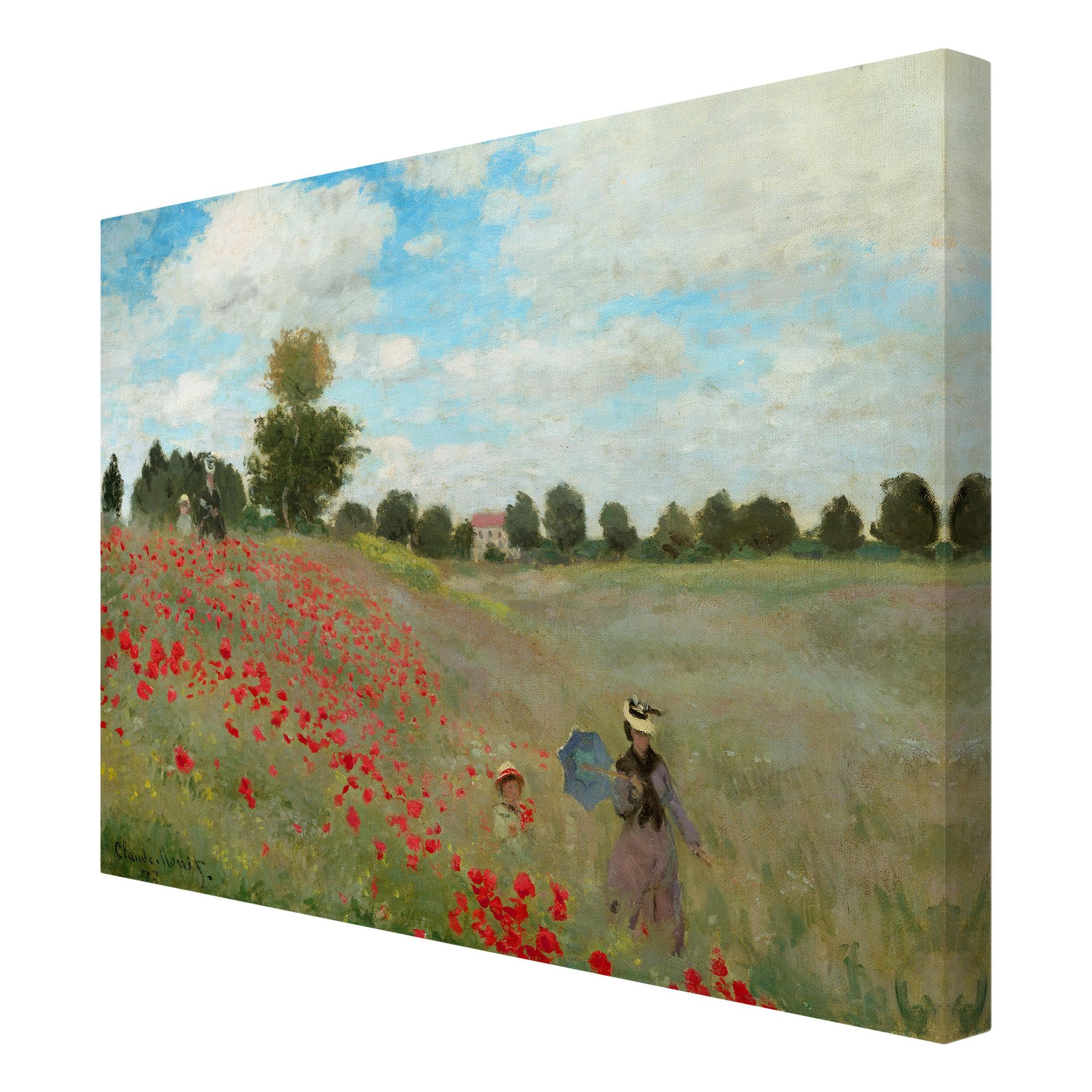 Impression sur toile tableau sur toile châssis vert Claude Monet prairie fleurie peinture 163 chambre à coucher salon couloir 100 x 75 cm - 6