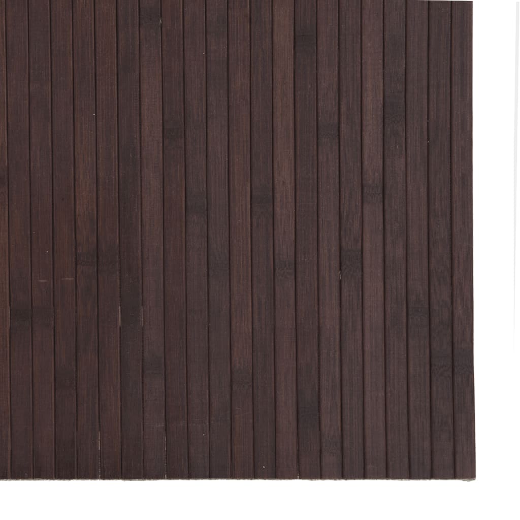 Tapis rectangulaire marron foncé 80x200 bambou - 6