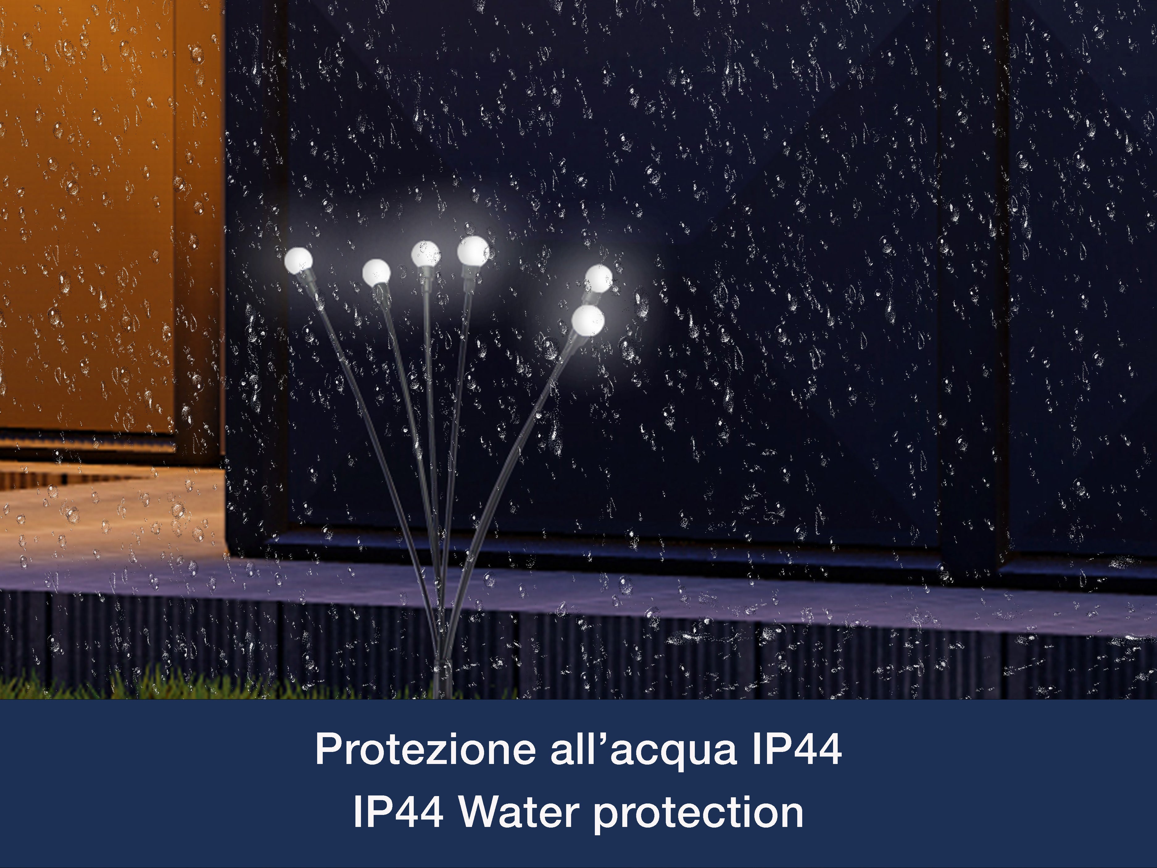 BEPER P207ILO104 Lampada solare da esterno, luce solare con 6 sfere LED, lucciole da giardino, luce con picchetto per vialetti e aiuole - 5