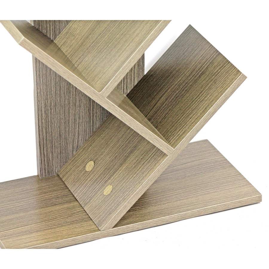 Libreria 8 ripiani in legno effetto rovere grigio 40x132x216 cm - 3