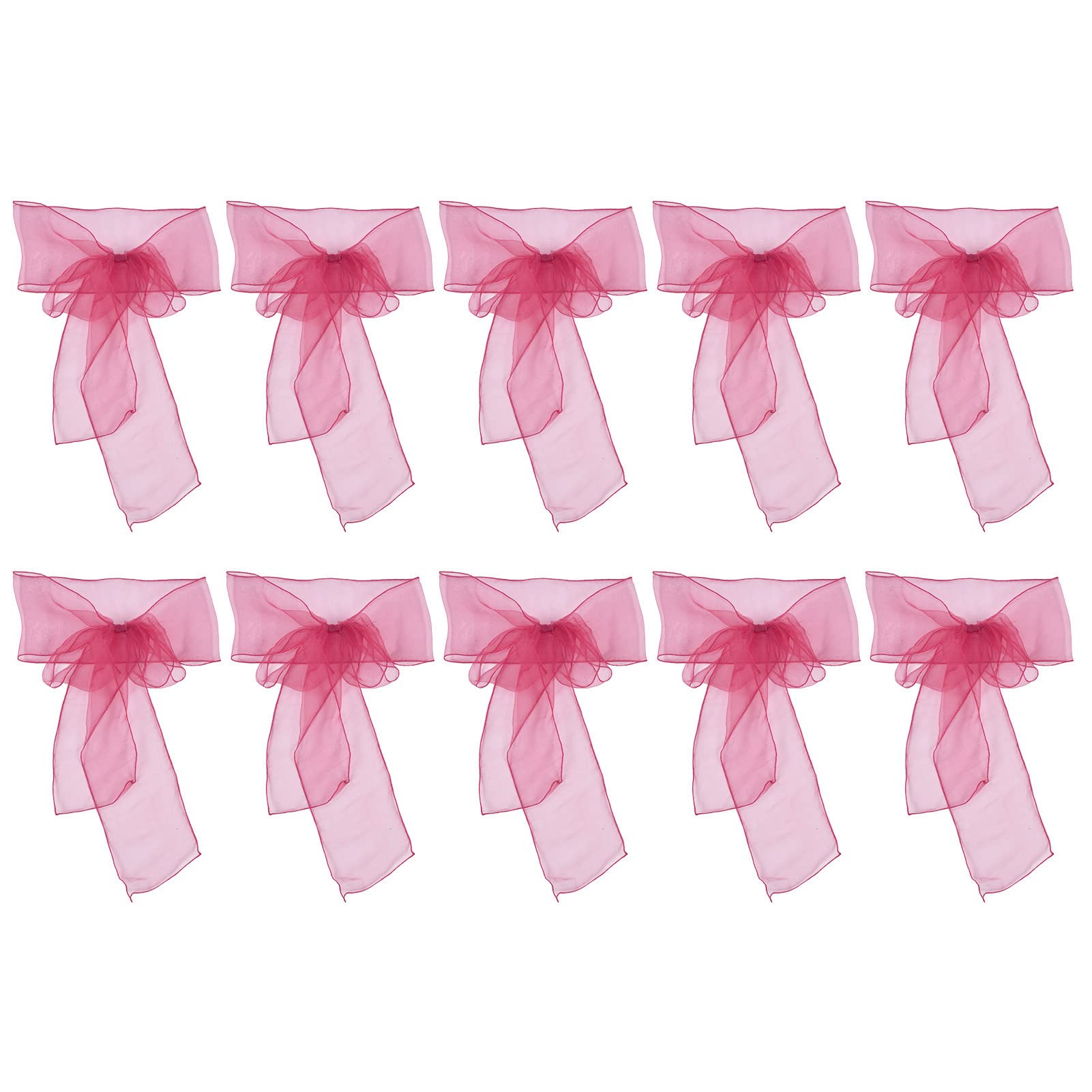 6 Nœuds De Chaise En Papier Rose Fuschia - Décoration Mariage, Baptême, Fête