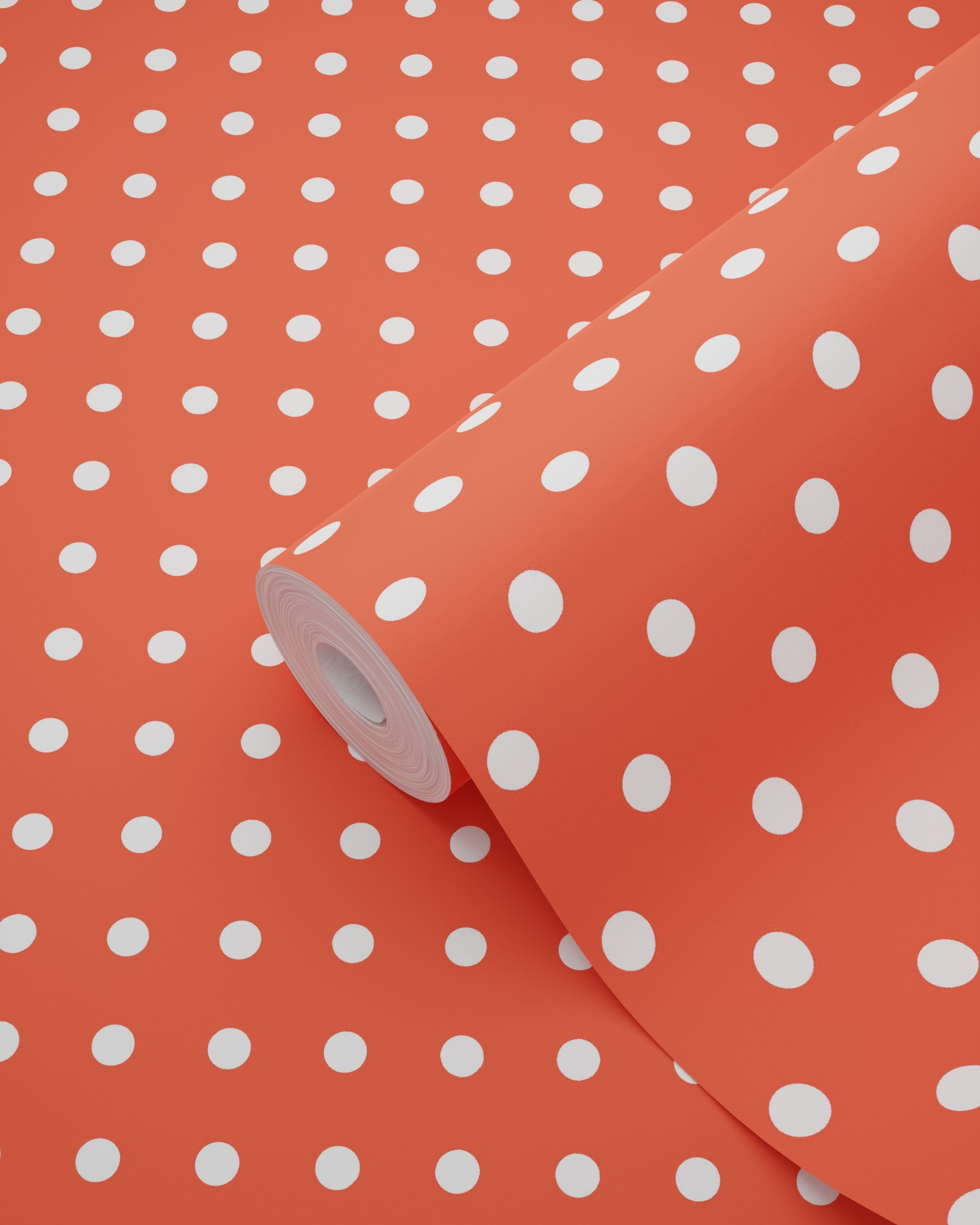 Papier peint à motif de petits points corail rouge - 53 cm x 10.05 m - ESTAhome - 4
