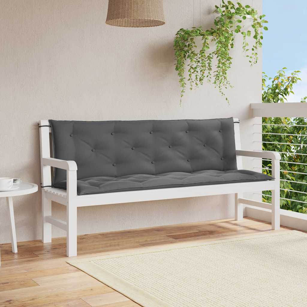 Coussin de banc de jardin tissu Oxford anthracite 150x(50+50)x7 cm - 2