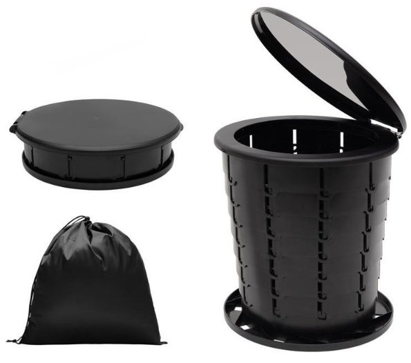 Toilette Portable Pliable CALLARON – Urgence Extérieur, Camping Et Voyage – Matériau PP/PVC, Léger, Charge Robuste