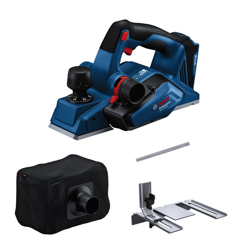 Rabot 82mm 18V BOSCH GHO 18V-26 solo L-Boxx, butée et sac à poussière - 2