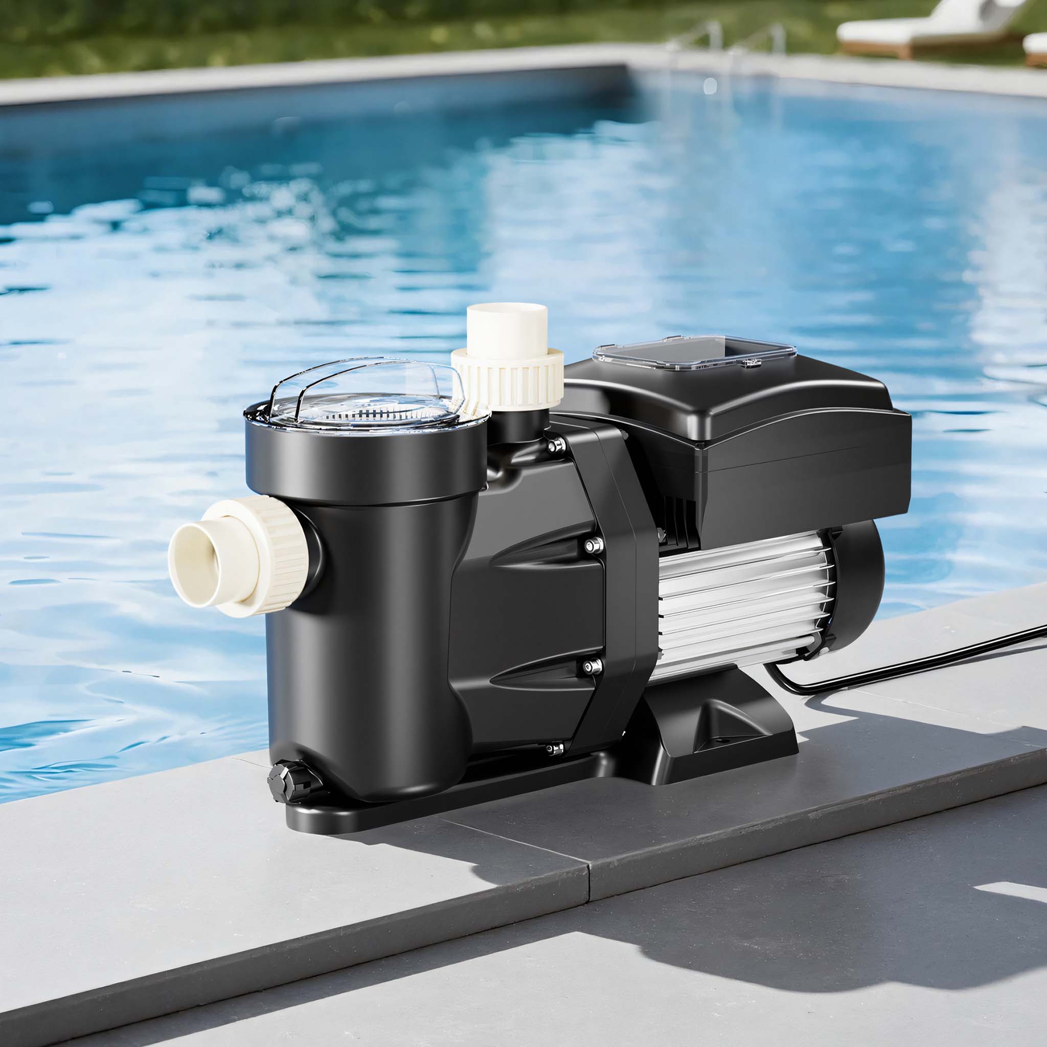 Pompe de piscine à vitesse variable 750 W – Débit 21000 l/h – Hauteur refoulement 17 m – Pompe de filtration et de circulation pour Filtre… XPOtool... - 2