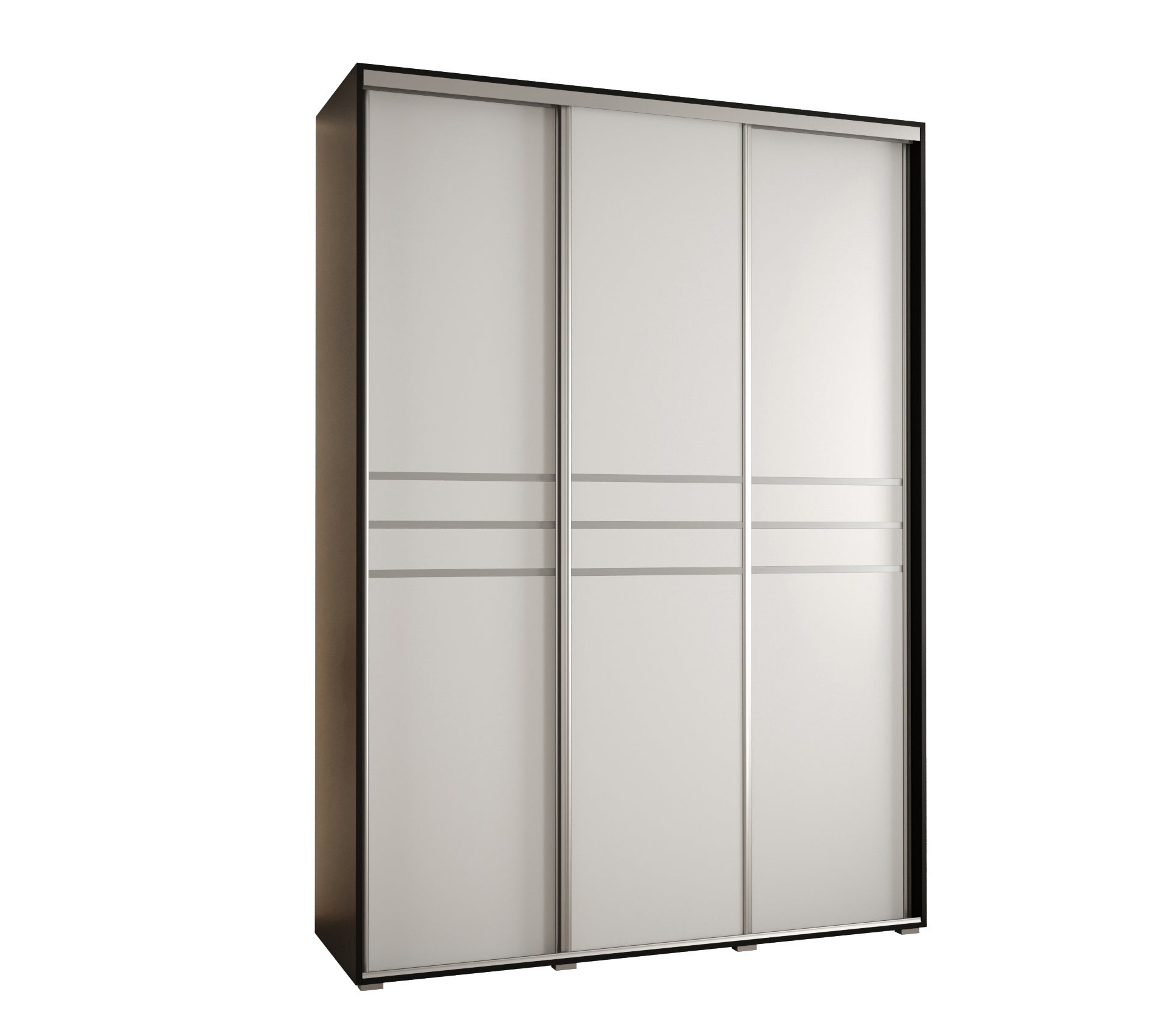 Szafa przesuwna wysoka Davos 10 170 x 60 x 235,2 cm czarny + biały + u. srebrny - Abiks Meble