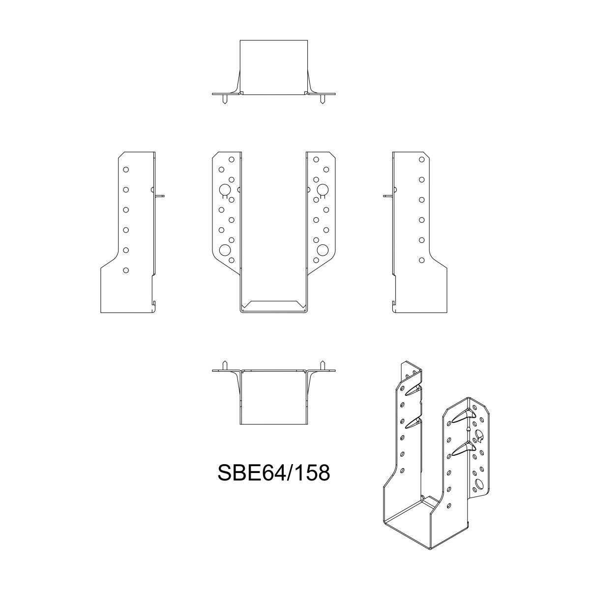 Sabot ailes extérieures 64 X 158 X 1.5 - SIMPSON - 2