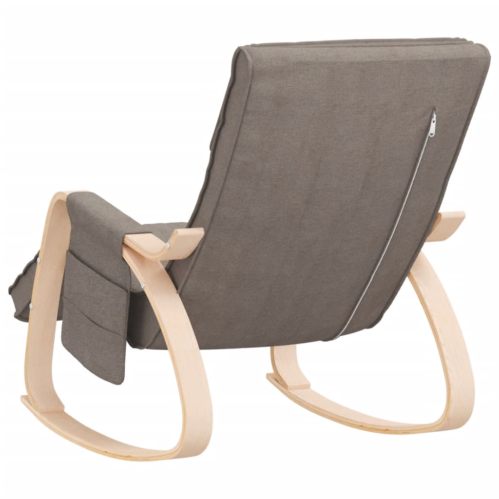 Chaise à bascule | Fauteuil à bascule | Fauteuil de relaxation Taupe Tissu160504 - 5