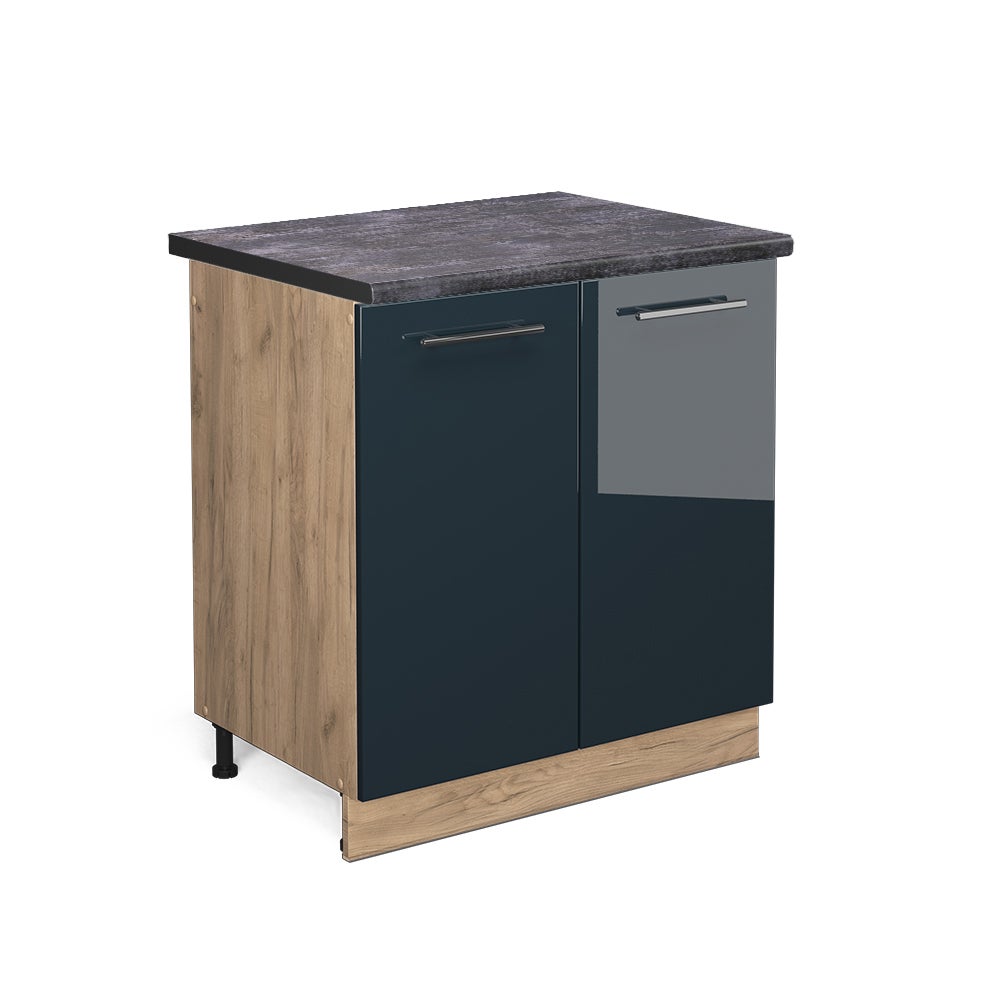 Vicco Szafka pod zlew Fame-Line, Ciemnoniebieski wysoki połysk, 80 cm , BP Antracyt