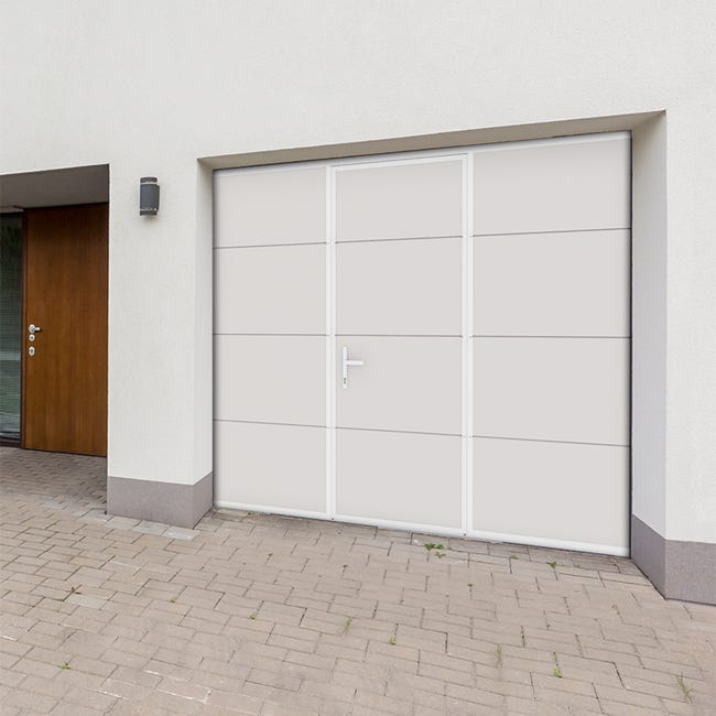 Porte de garage LINE Sectionnelle | 200 x 240 cm | Sans lignes woodgrain | Premontée | Moteur Porte de garage LINE Sectionnelle | 200 x 240 cm | Sans lignes woodgrain | Premontée | Moteur