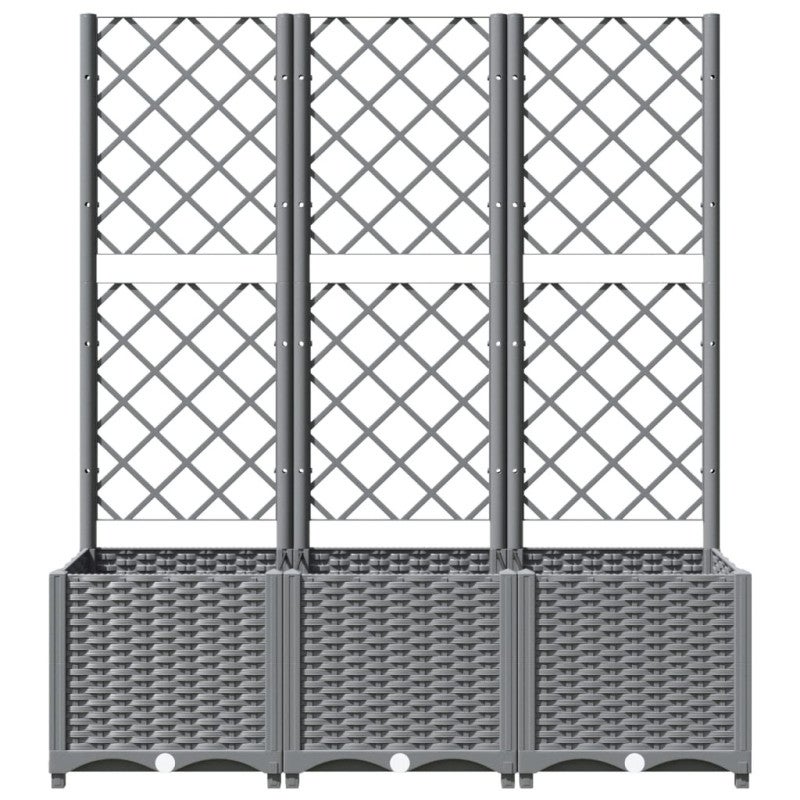 Jardinière avec treillis Gris clair 120x40x136 cm PP - 4