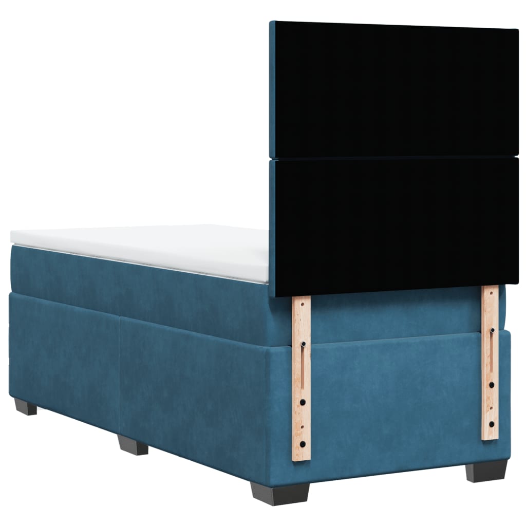Sommier à lattes de lit avec matelas bleu 100x200 cm — COMFORTXL - 10