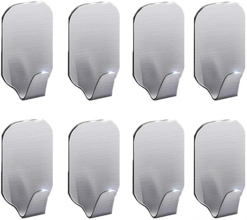 Haczyki samoprzylepne Hak ścienny ze stali nierdzewnej Wieszak na ręczniki do kuchni i łazienki 8 sztuk