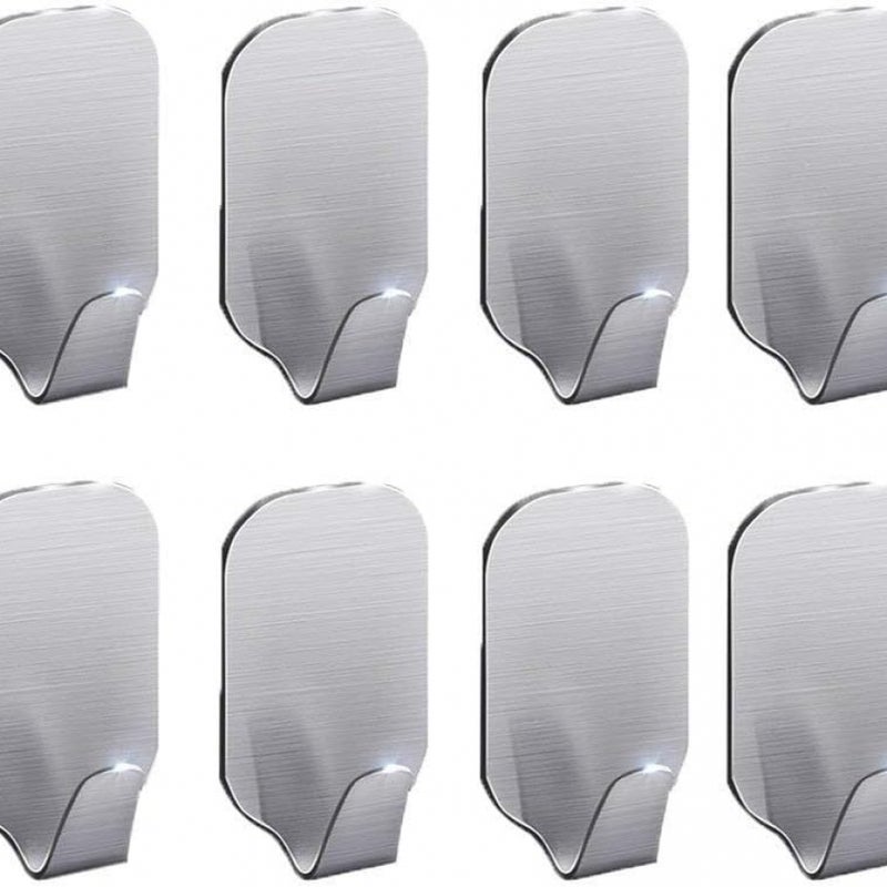 Haczyki samoprzylepne Hak ścienny ze stali nierdzewnej Wieszak na ręczniki do kuchni i łazienki 8 sztuk