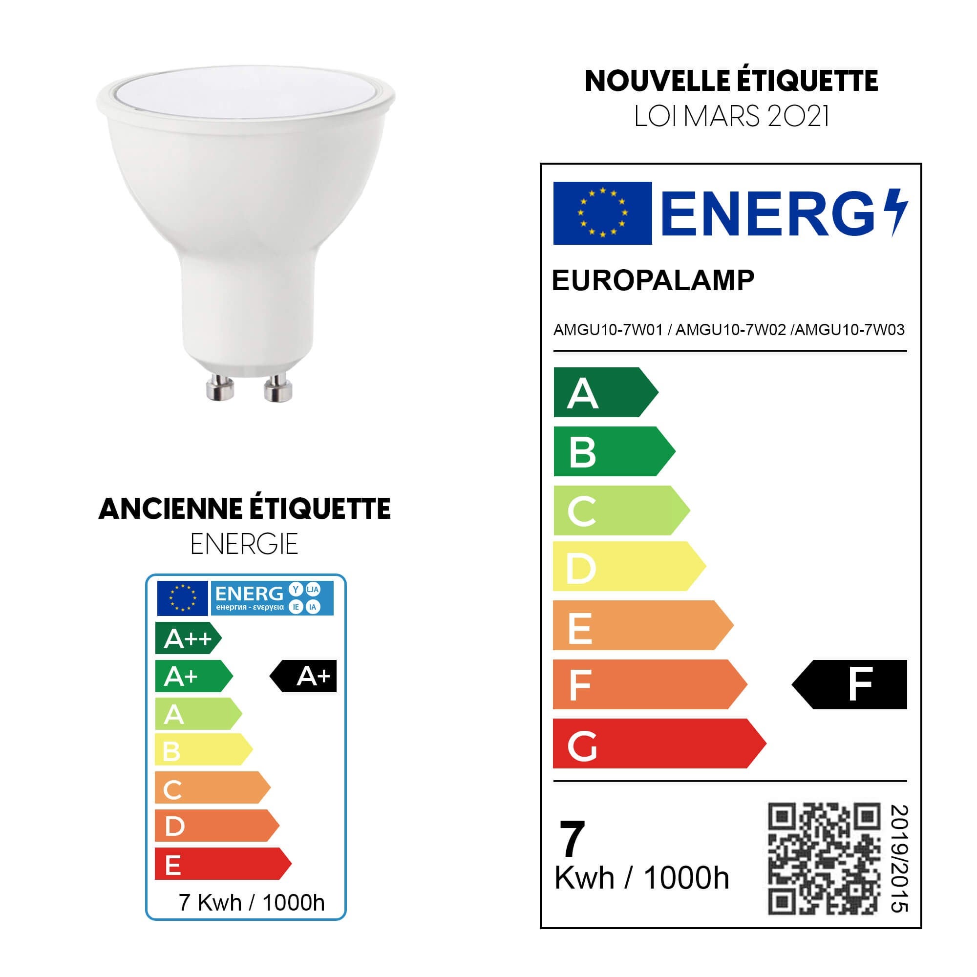 20 bombillas LED GU10 7W 4500K blanco neutro - 5