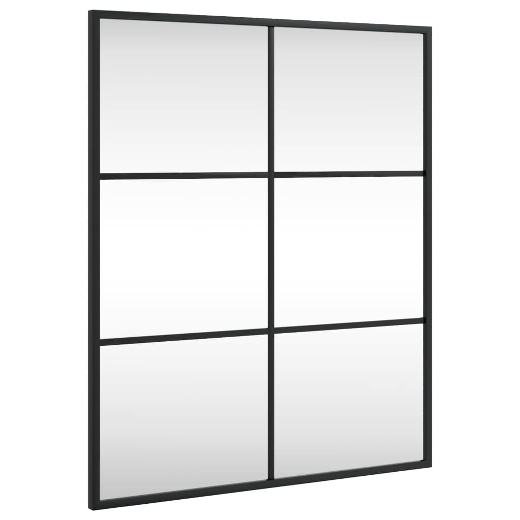 Espejo de pared rectangular de hierro negro 50x60 cm
