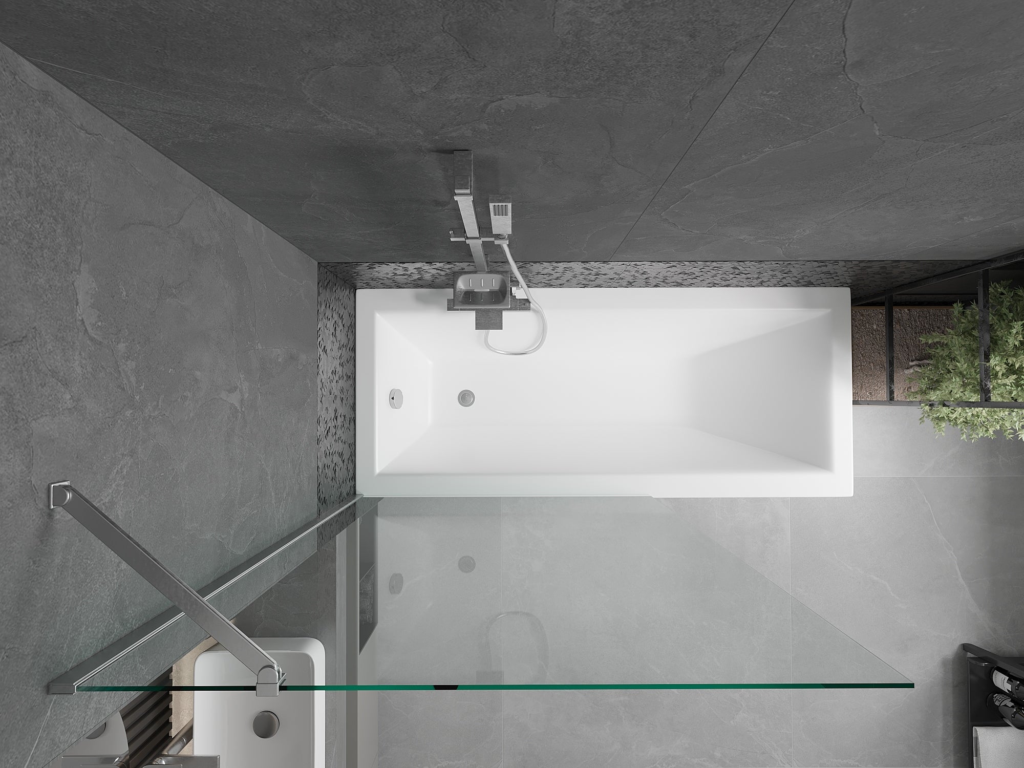 Silla Pare-baignoire fixe, 1 volet, H.150 x l.60 cm, Chromé - 4
