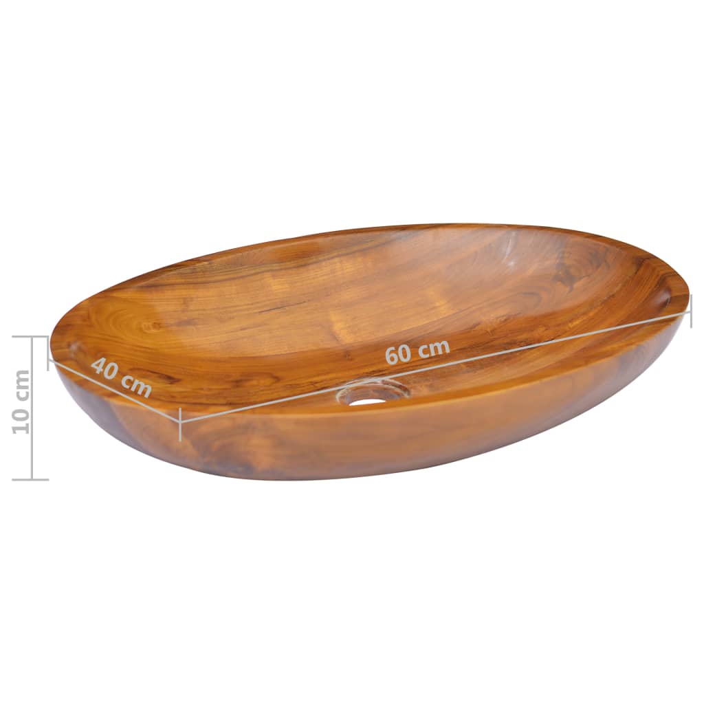 Maison Exclusive - Lavabo in Legno Massello di Teak 60x40x10 cm - 7