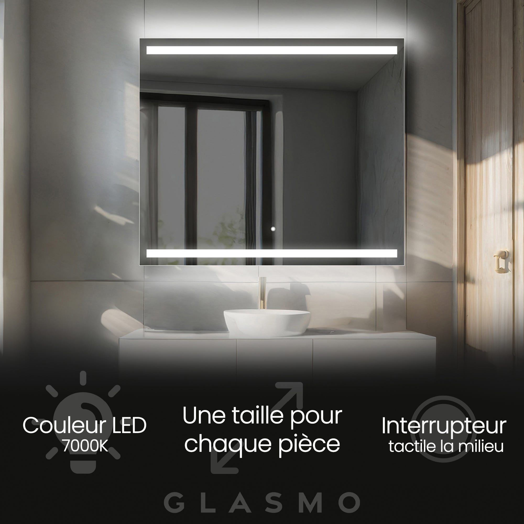 Miroir Lumineux 45cm Miroir Salle De Bain Rond LED Five - D.45cm, Tactile, Éclairage Intégré, Verre Et Bois Miroir Salle De Bain Avec Eclairage Miroir Lumineux 45cm Miroir Salle De Bain Rond LED Five - D.45cm, Tactile, Éclairage Intégré, Verre Et Bois Miroir Salle De Bain Avec Eclairage