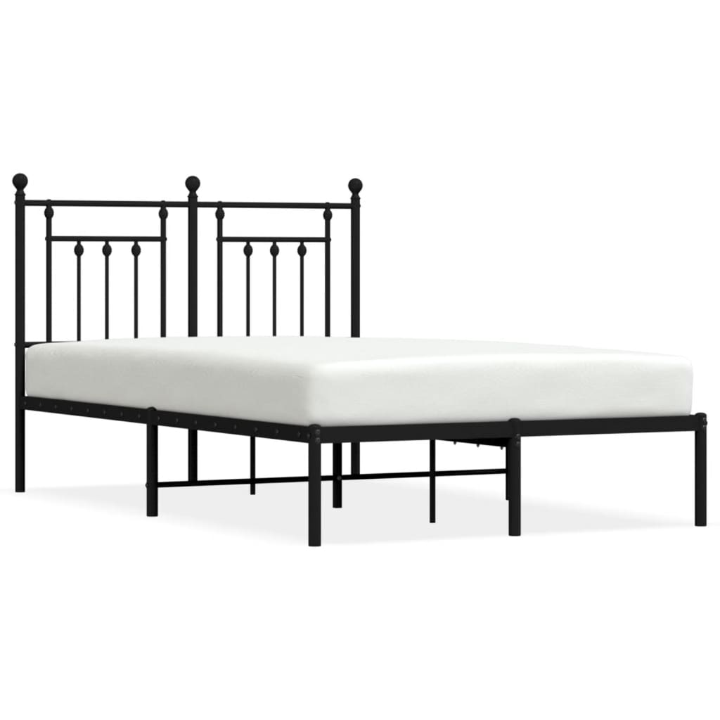 Łóżko Metalowe Czarne Rama Łóżka Ze Stelażem Do Sypialni Pokoju 120x190 cm