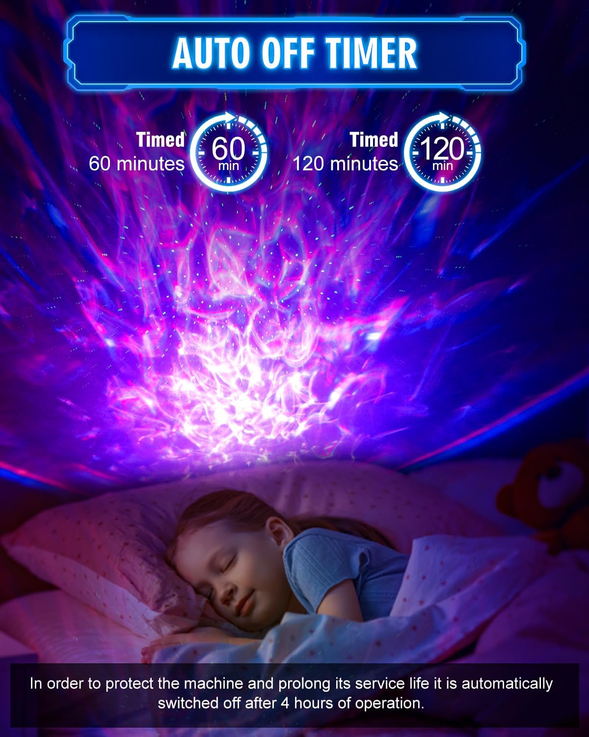 Altoparlanti Bluetooth wireless, luci d'atmosfera rotanti per astronauti, luci LED per proiezione domestica, cielo stellato, Natale, regali per feste - 6