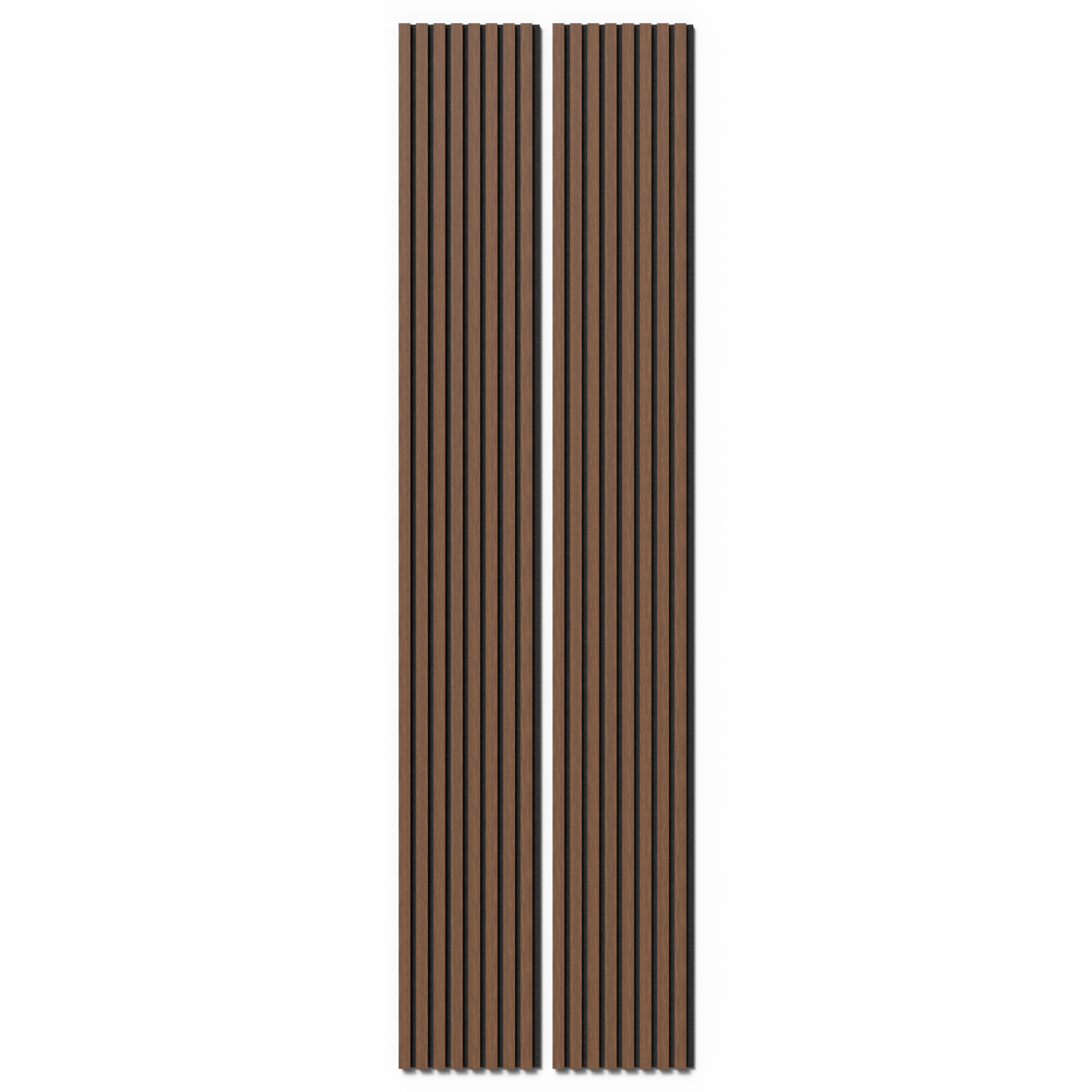Lot de 2 panneaux tasseaux acoustiques MDF décor noyer américain, feutrine noire, 240x32 cm Nordic Acoustics - 2