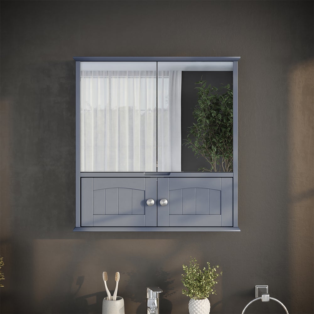 Vicco Szafka z lustrem w łazience Bianco, Szary, 56 x 58 cm - 3