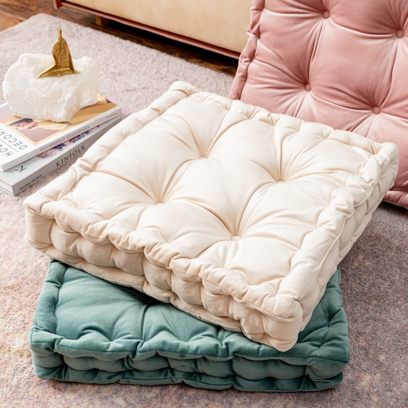 Coussin (blanc cassé) - Dimensions 42x42 cm - Épaisseur idéale - Confortable et élégant - Agréable au toucher - 2