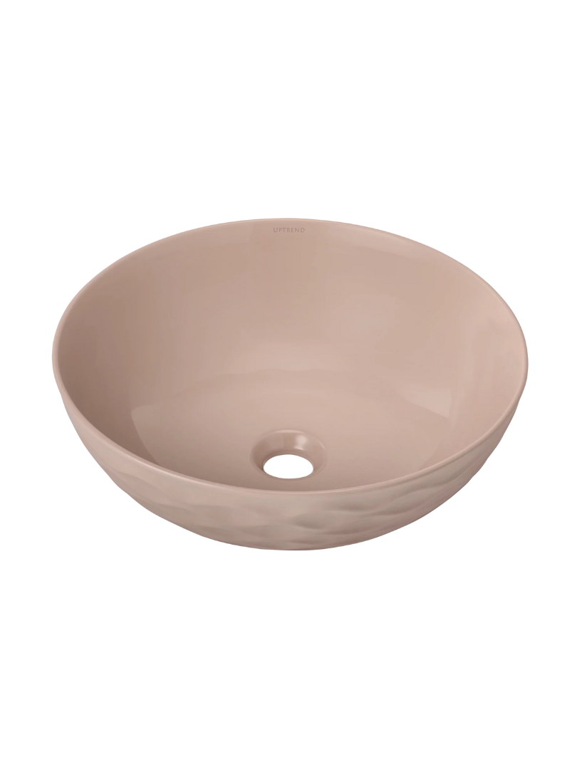 Umywalka nablatowa Uptrend ARYA L macchiato połysk, z ozdobną fakturą strukturalną 1 szt.